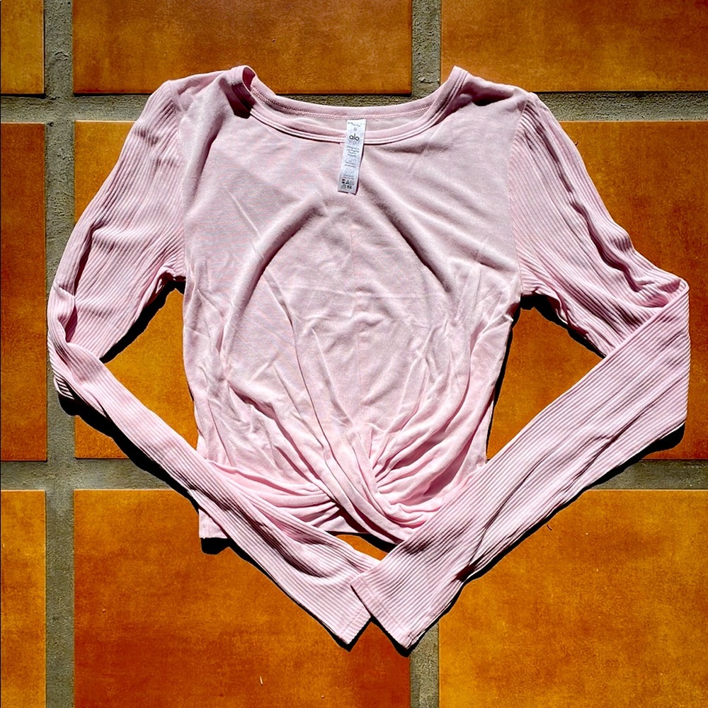Last Chance! ALO Pink Long Sleeve Crop Top